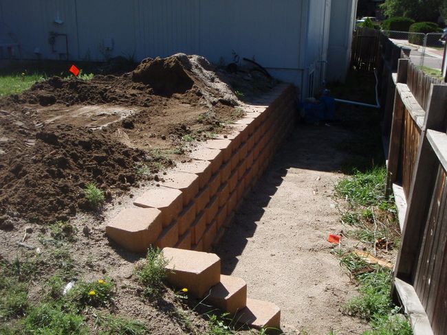 Larger Retaining wall in progress 3