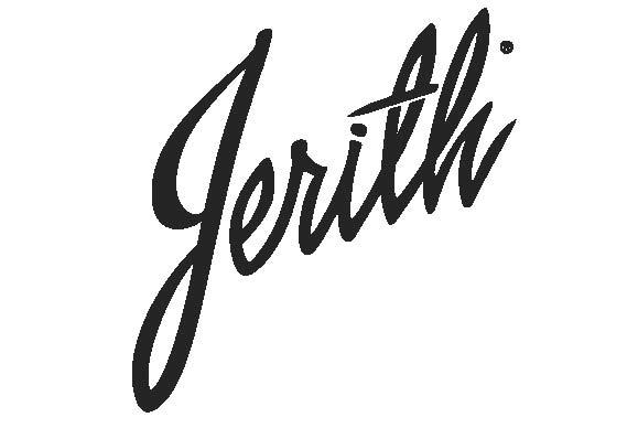 A black and white logo for jerith on a white background