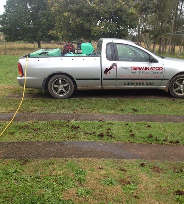 Work Ute with Spray Equipment — Terminator Ant & Pest Control in Nambucca Heads, NSW