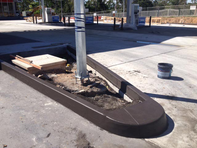 black concrete kerb