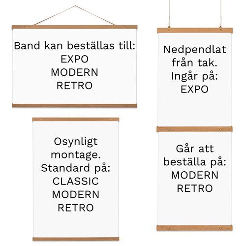 Posterhängare upphängningsalternativ