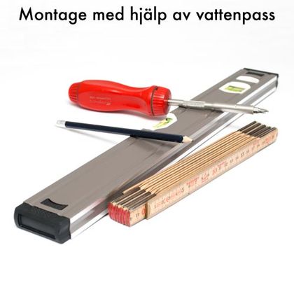 Tavellist verktyg vid montage med vattenpass