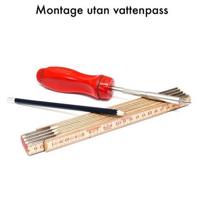 Tavellist verktyg vid montage utan vattenpass