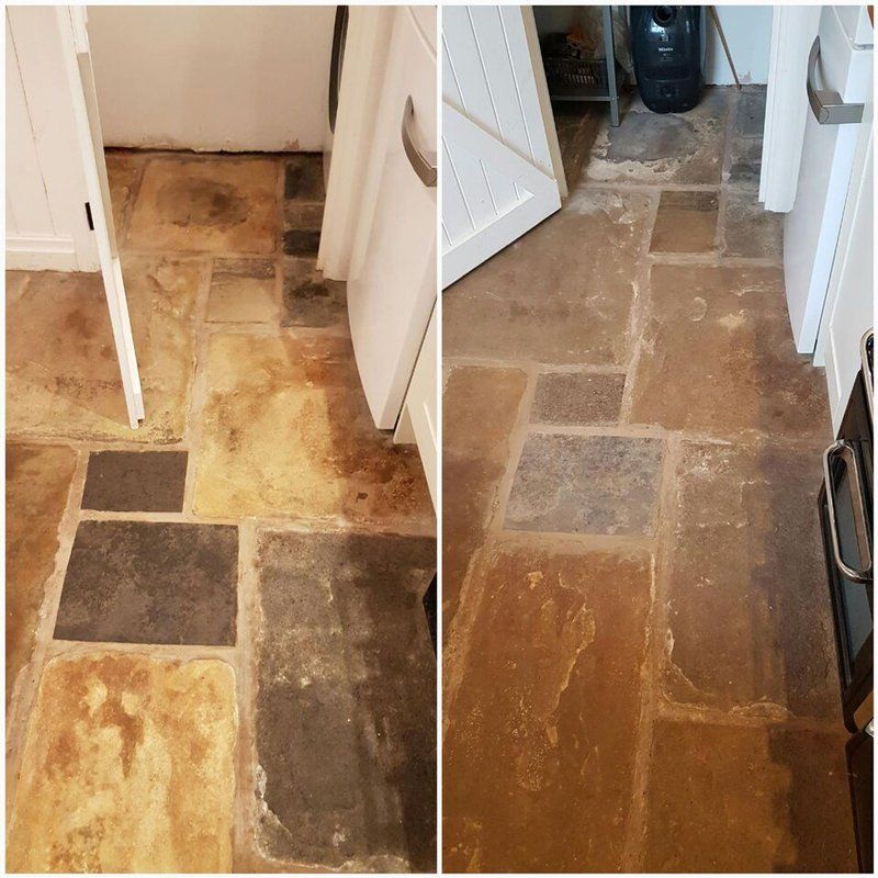 Sandstone floor cleaning in Derbyshire