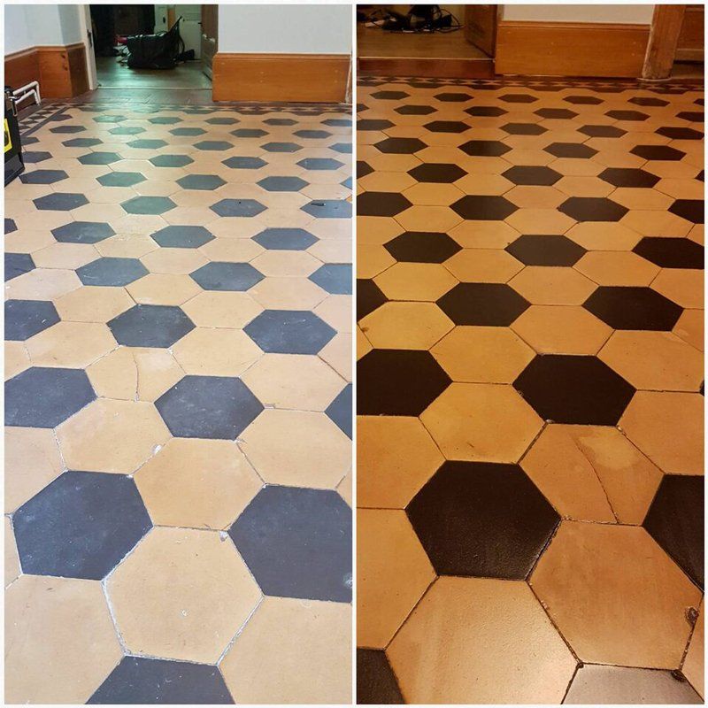 Victorian tiles cleaning and sealing