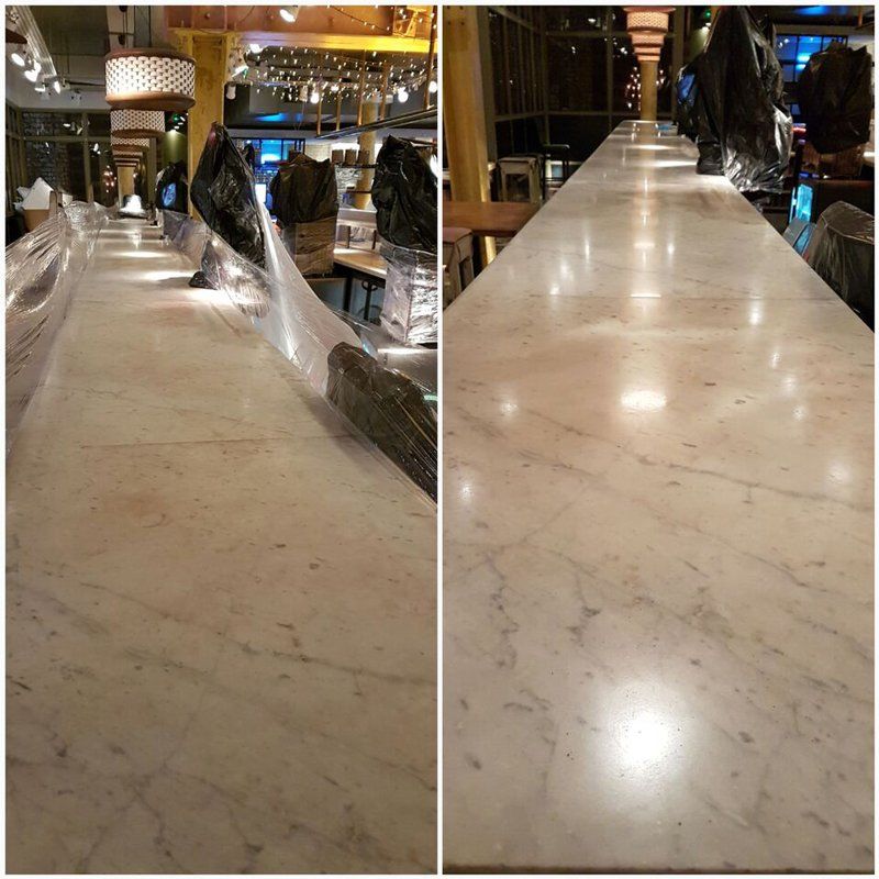 marble bar top burnishing