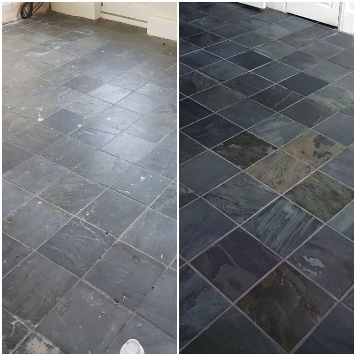 Slate tile floor cleaning