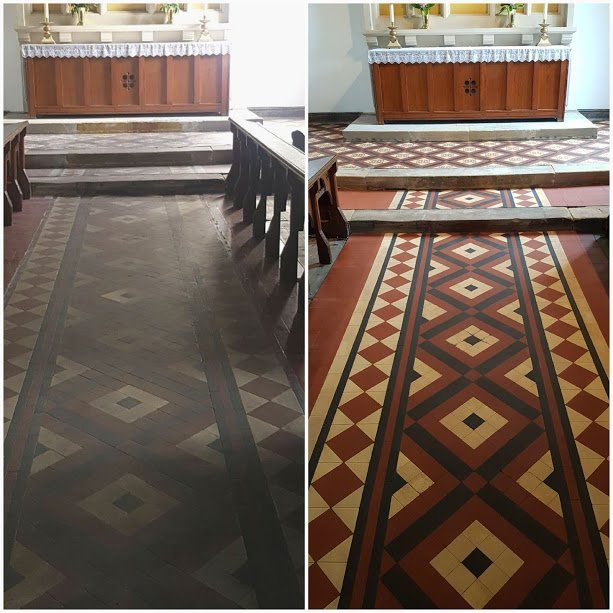 Church victorian Tiles cleaned