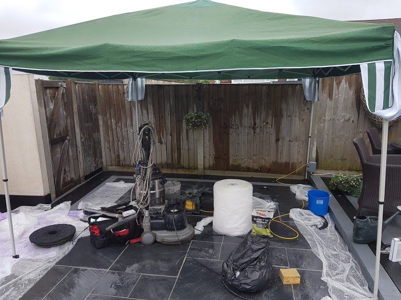 Slate Patio regrouting