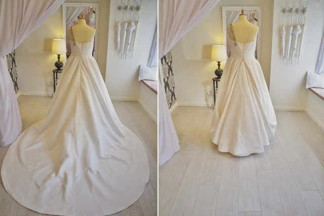 how to bustle a line wedding dress Get your on! before and after ballroom bustle wedding dress
