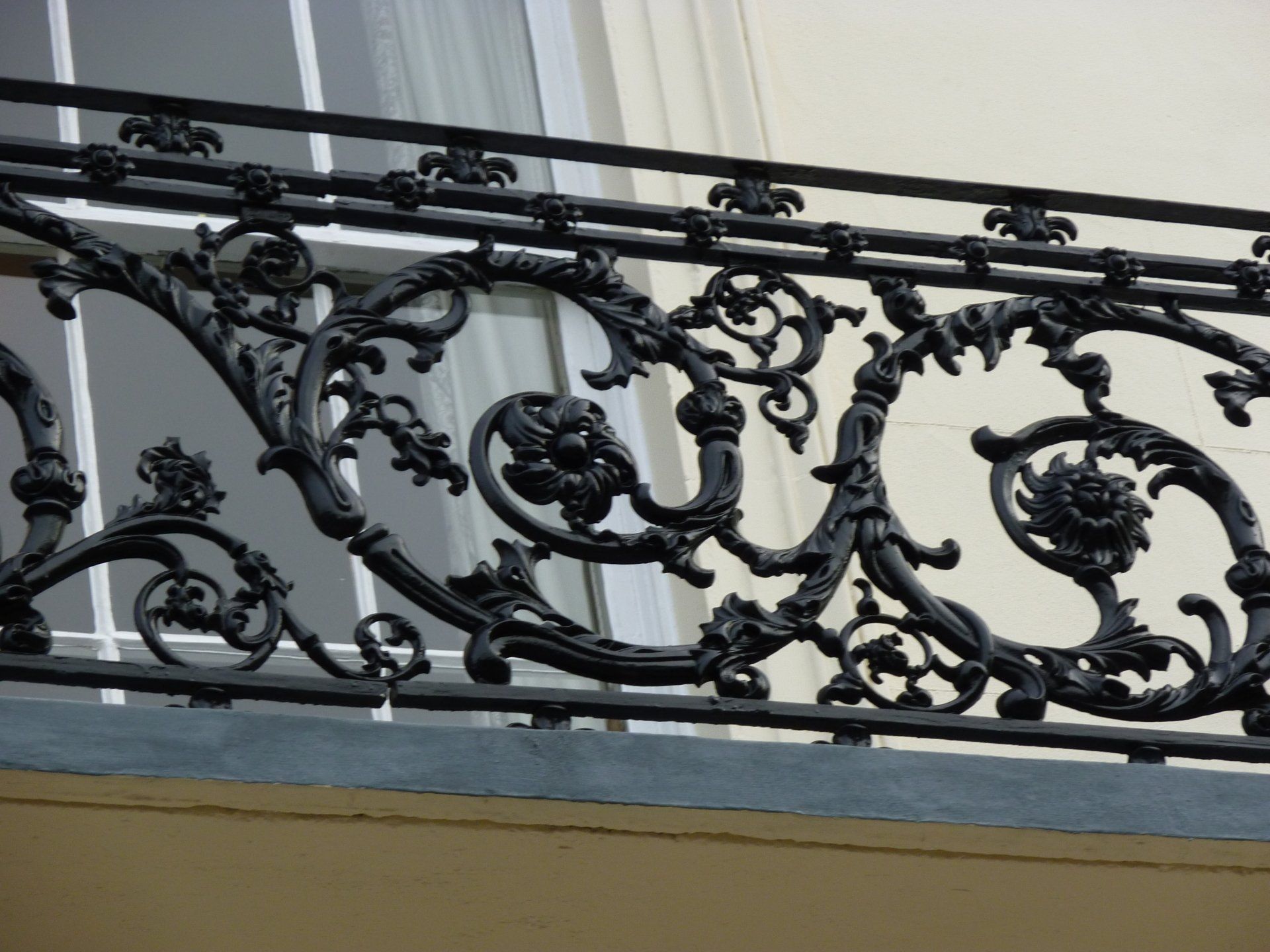 Competed redecoration of railings to large care home in Cheltenham using Johnstones smooth metal paint