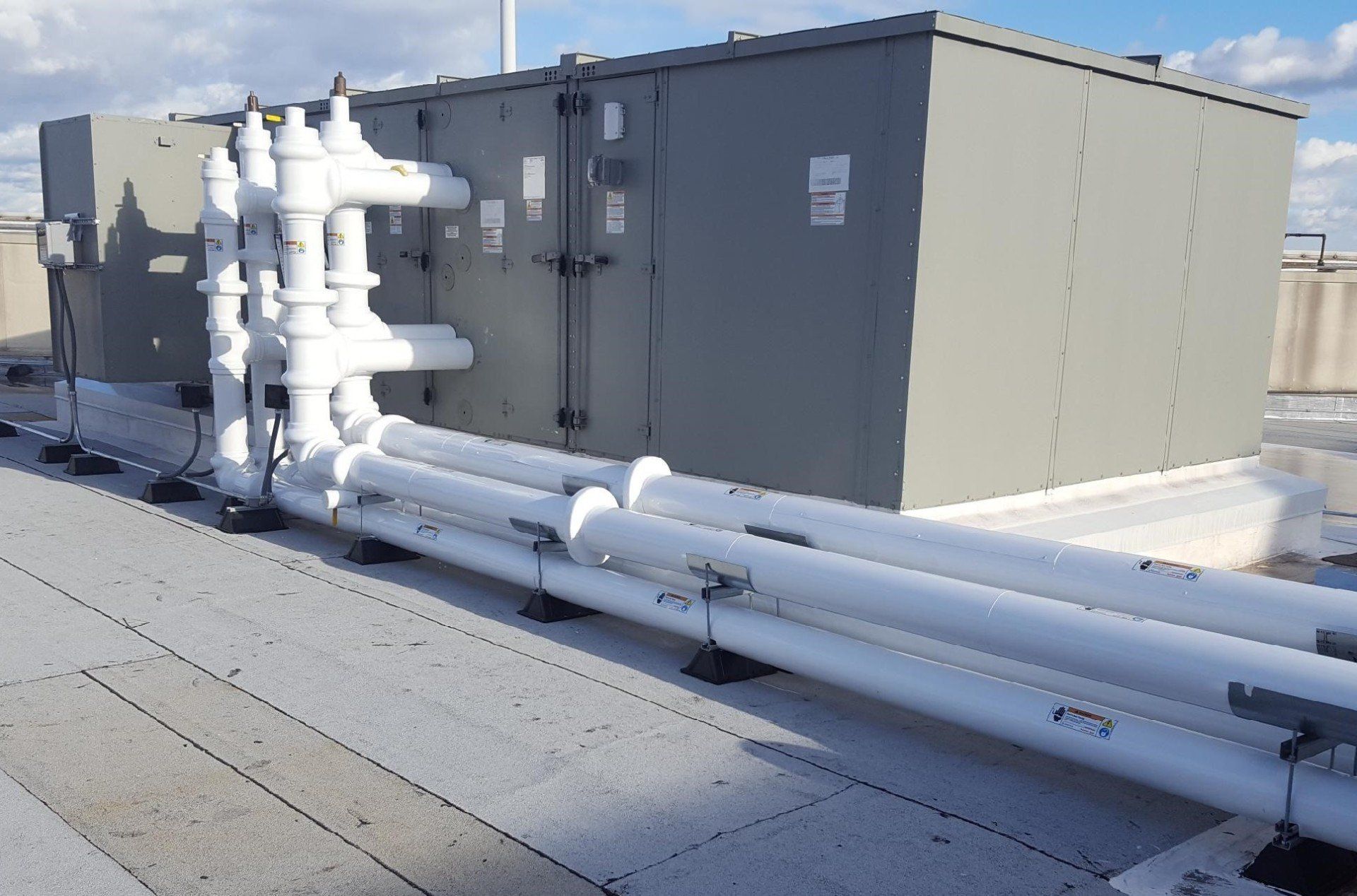 insulation work completed on a rooftop