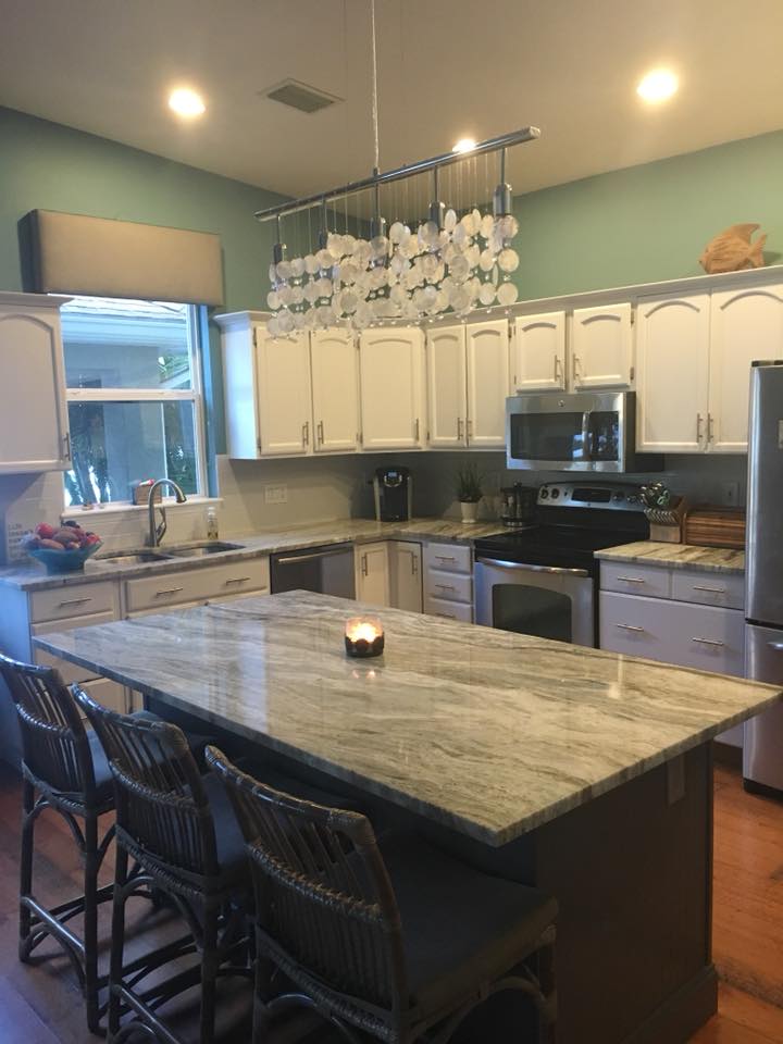 Marble Countertop with Candle — Palm Harbor, FL — Tarpon Marble, Inc.