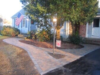 Front yard pathway landscaping in North Attleboro, MA