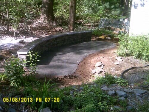 Stone bench in North Attleboro, MA