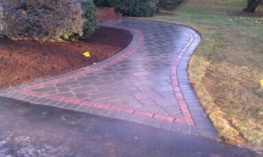 Brick pathway in North Attleboro, MA