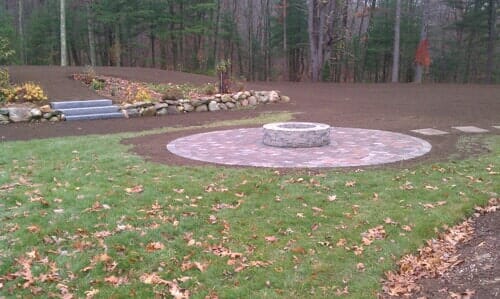 Back yard fire pit in North Attleboro, MA