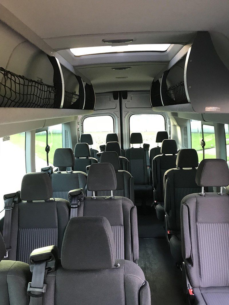 JG Minibuses' minibus's interior