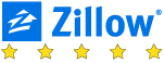 A zillow logo with four stars on it.