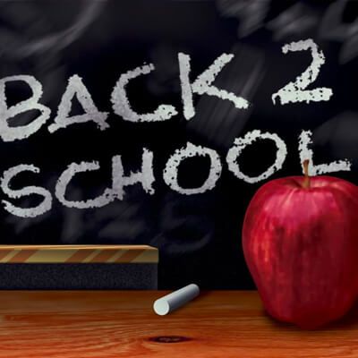 A blackboard with the words back 2 school written on it