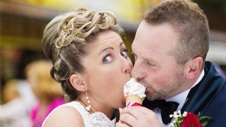 a couple relishing ice cream