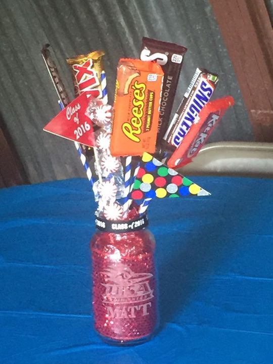 laser engraved glass jar candy bouquet