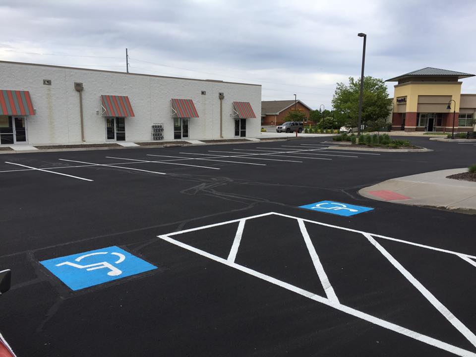 Commercial Asphalt Striping Service  — Asphalted Parking Lot with Striping Lines and in Omaha, NE
