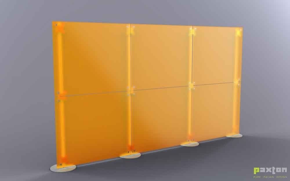 parete divisoria lineare autoportante arancio 3x2