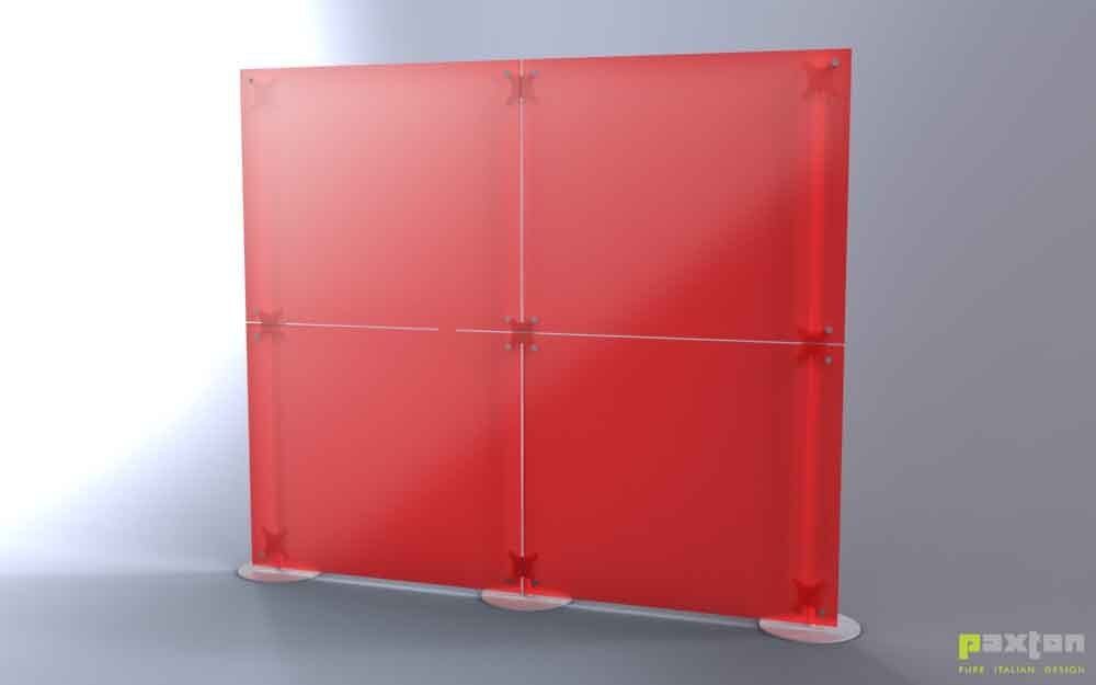 parete divisoria lineare autoportante rosso 2x2