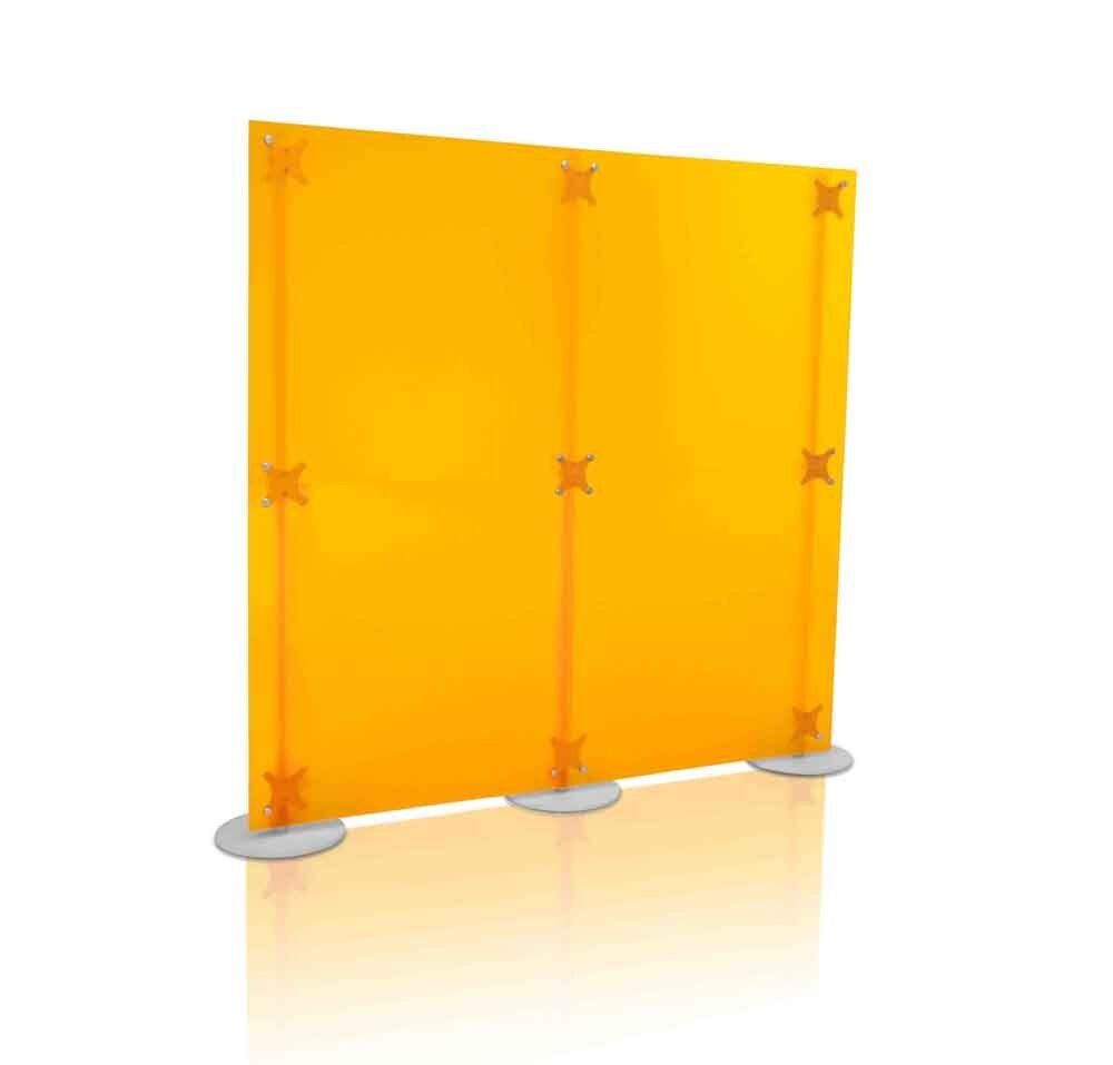 parete divisoria lineare autoportante arancio 2x2