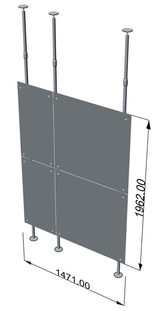 Pareti lineari a soffitto 150 cm