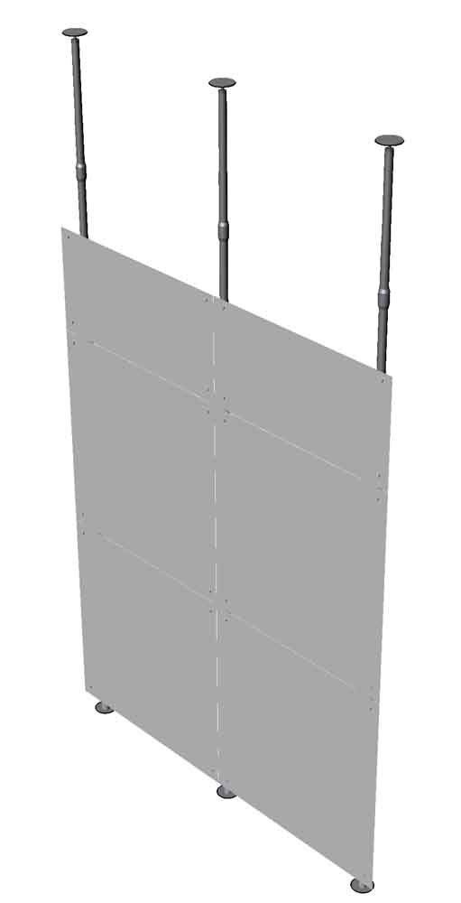 Pareti lineari divisori montanti telescopici a soffitto