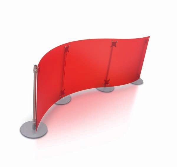 parete divisoria curva bassa colore rosso