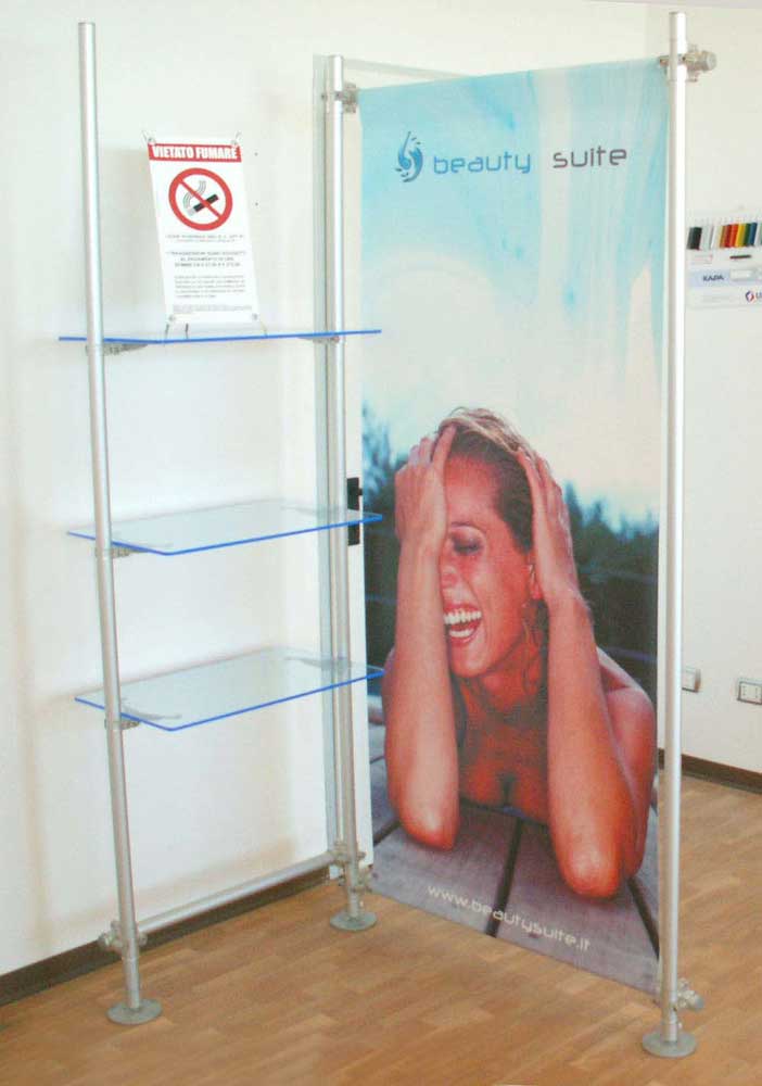 display espositore componibile per esposizione prodotti per centri estetici