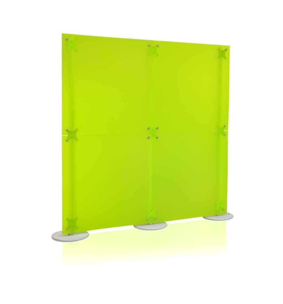 fondali per videocall webinar componibile a pannelli colorati verde lime