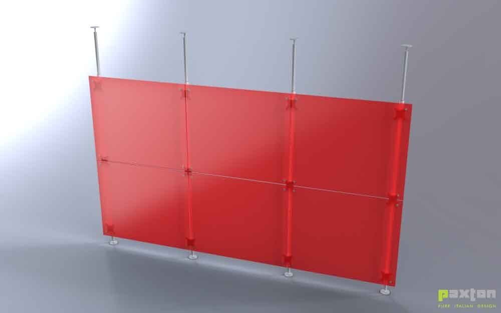 pareti divisorie lineari colorate componibili a soffitto