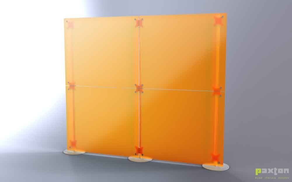 parete divisoria lineare autoportante arancio 2x2