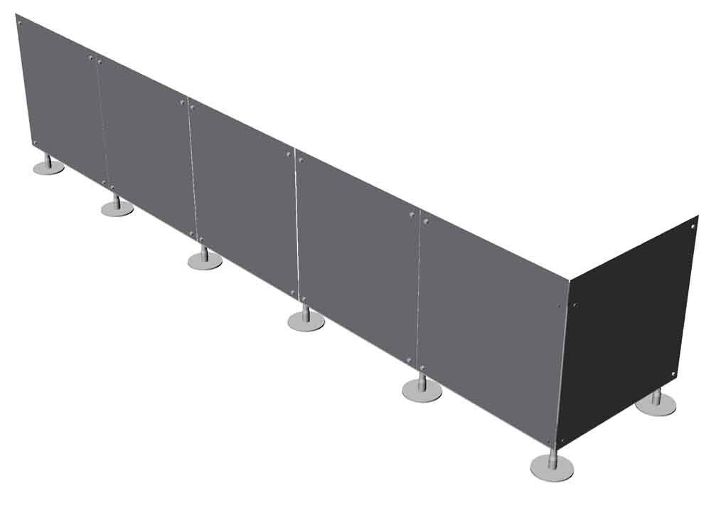 pareti basse curve divisori autoportanti