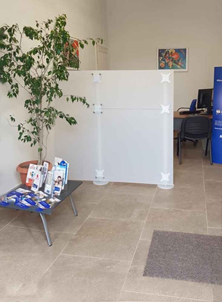 pannello divisorio per area ingresso accettazione ufficio