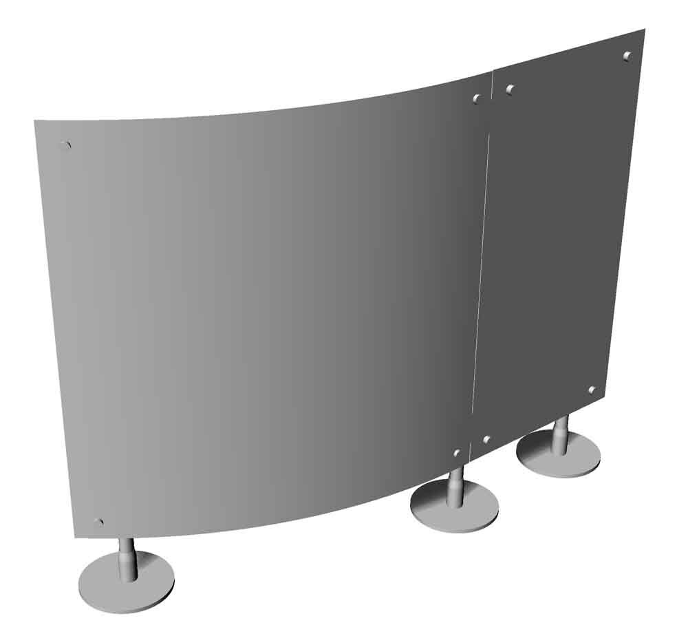 pareti basse curve divisori autoportanti
