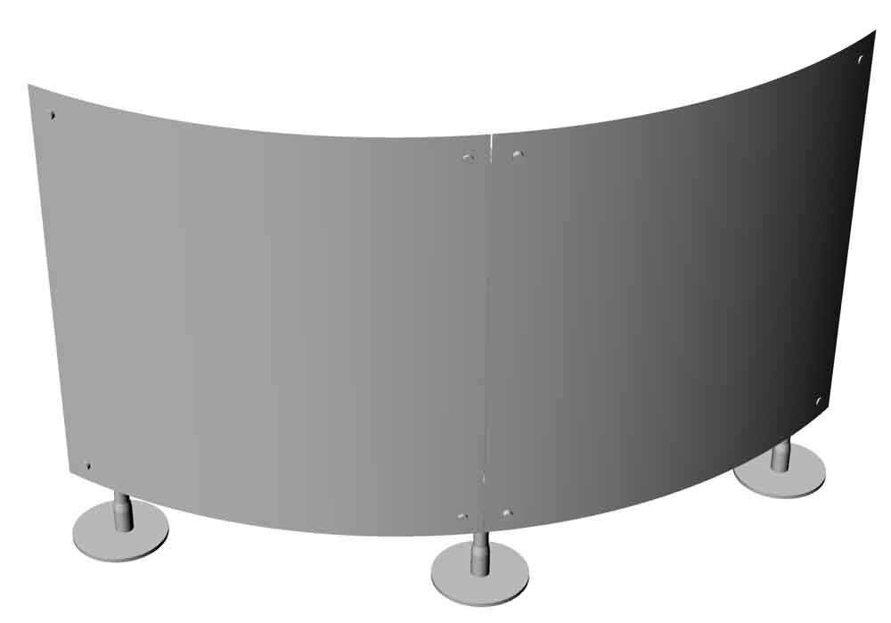 pareti basse curve divisori autoportanti