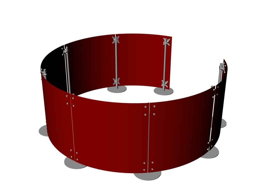 pareti basse curve divisorio disposto a cerchio configurazione circolare