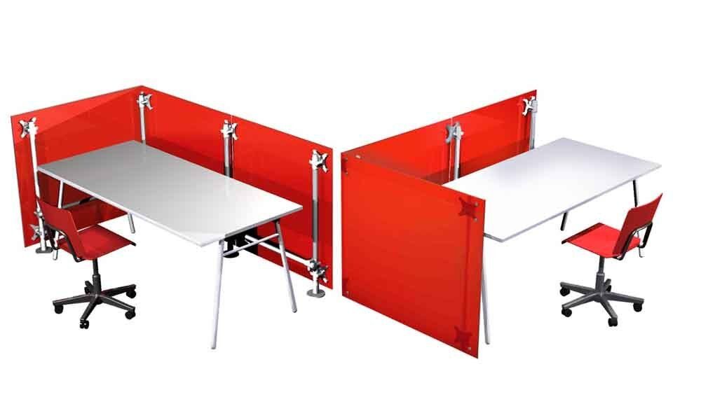 paretina dritta bassa autoportante colore rosso