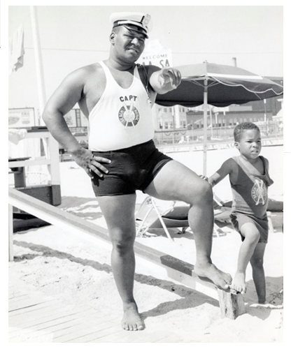 Chicken Bone Beach: Captain Marshall Wood Jr and his son, Marshall Wood III, in 1959.