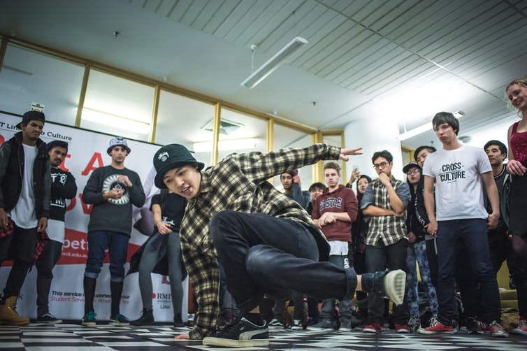 Participants in the RMIT Link Bust A Groove Dance Competition.