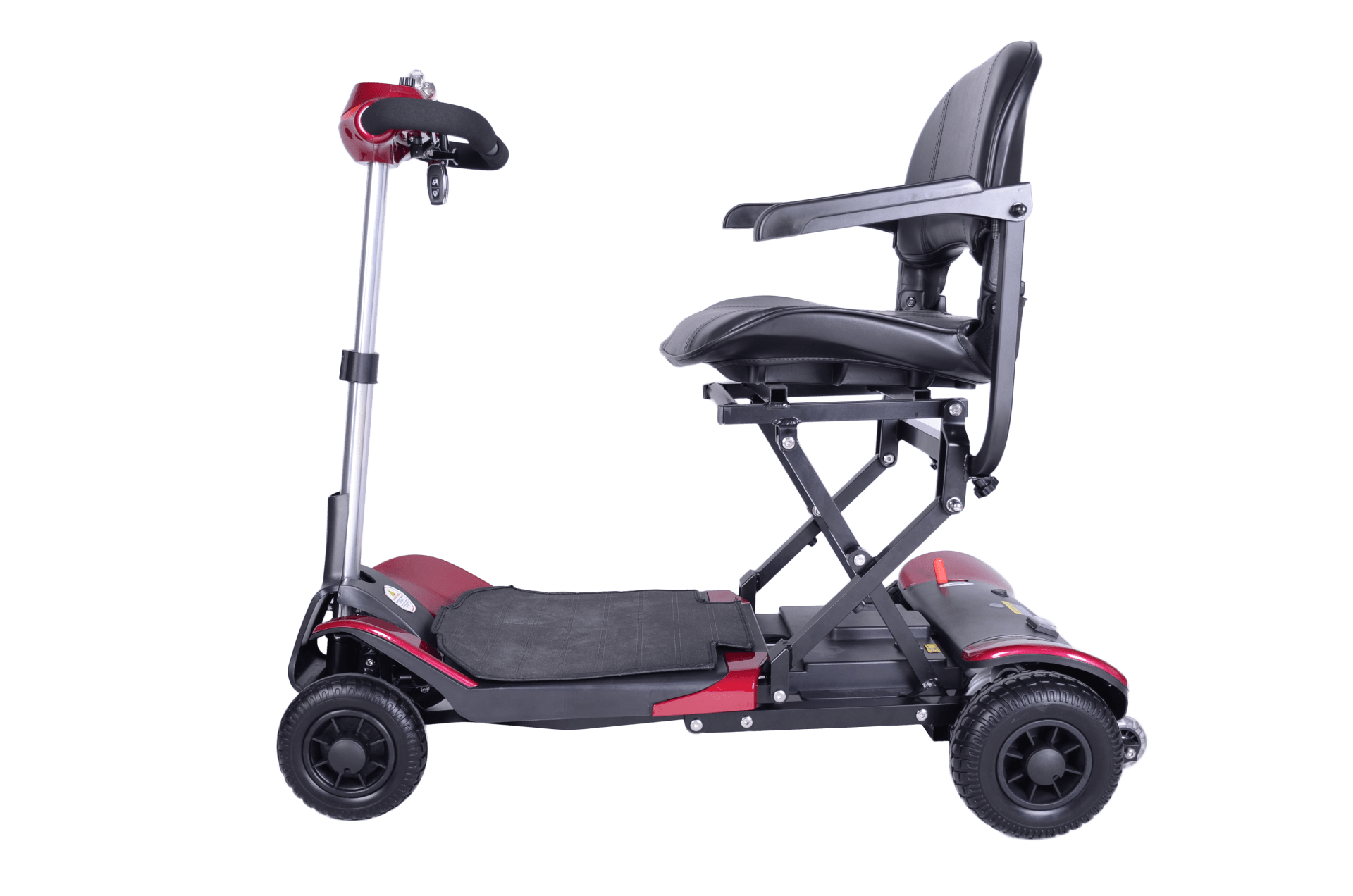 Red Folding Mobility Scooter - left