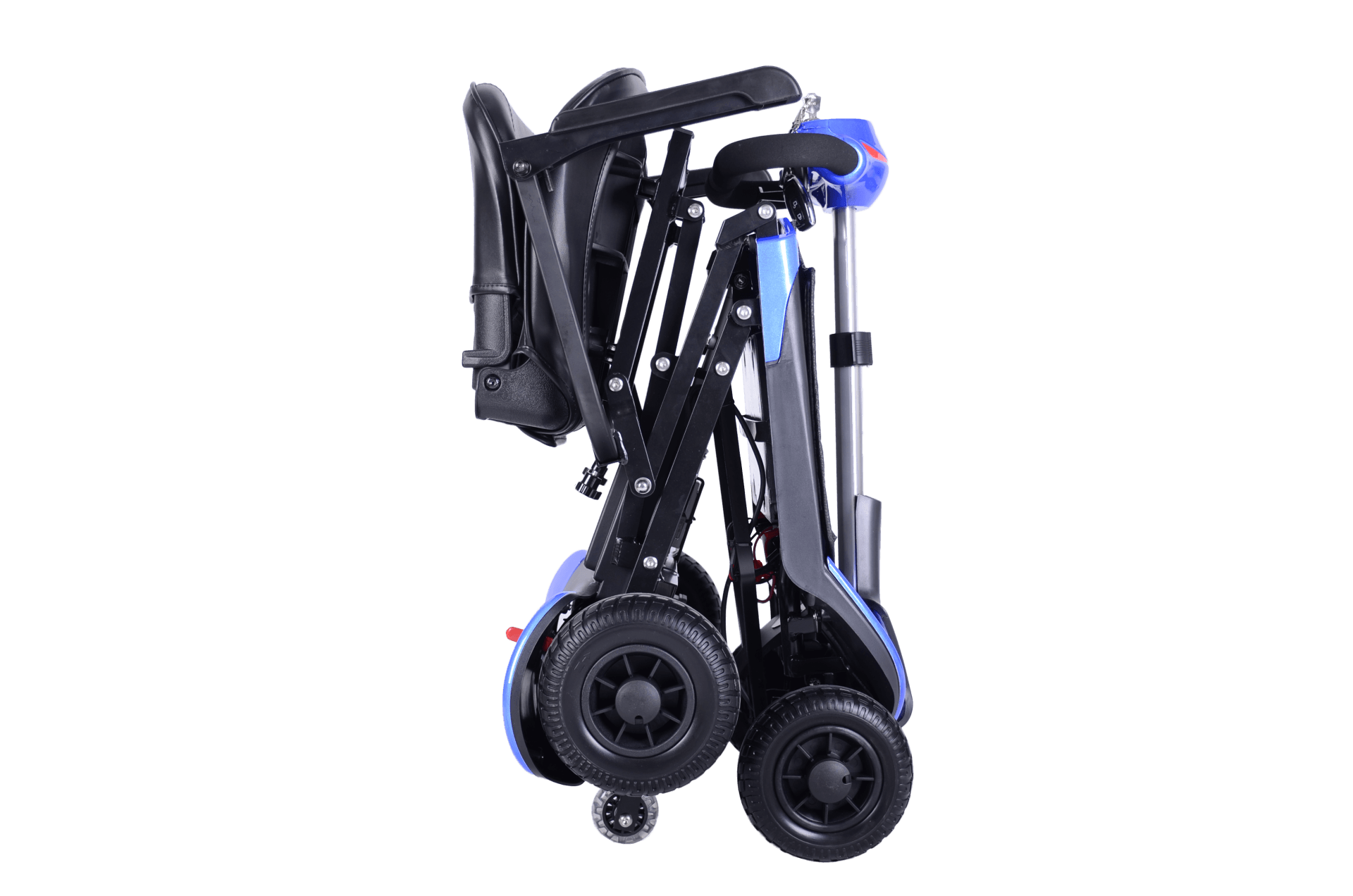 Blue Folding Scooter - folded