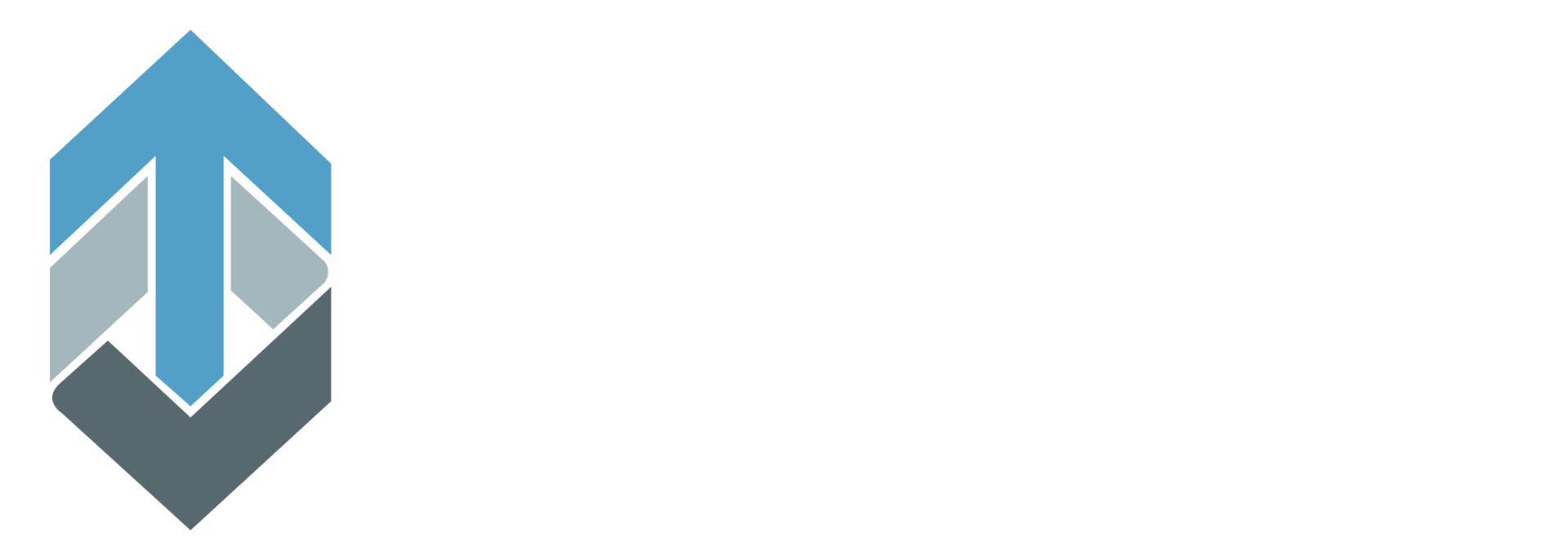 A blue and gray arrow pointing up on a white background.