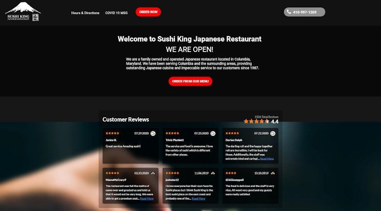Portfolio - Sushi King Website