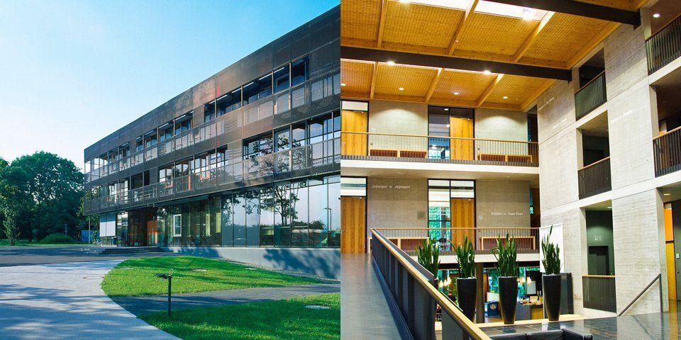 Lecture location at the SIMT (Steinbeis Institute for Management and Technology), Stuttgart. View outside and indoors